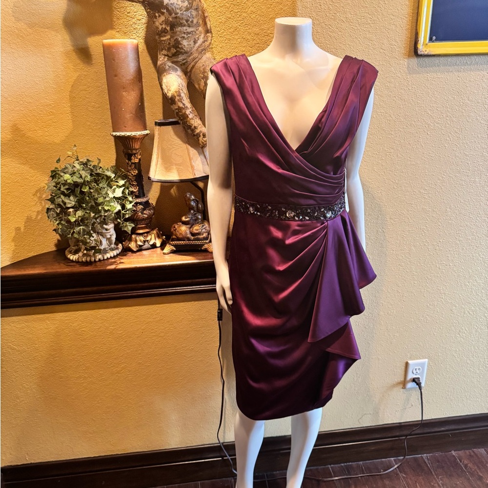 Elegant Purple Draped Dress